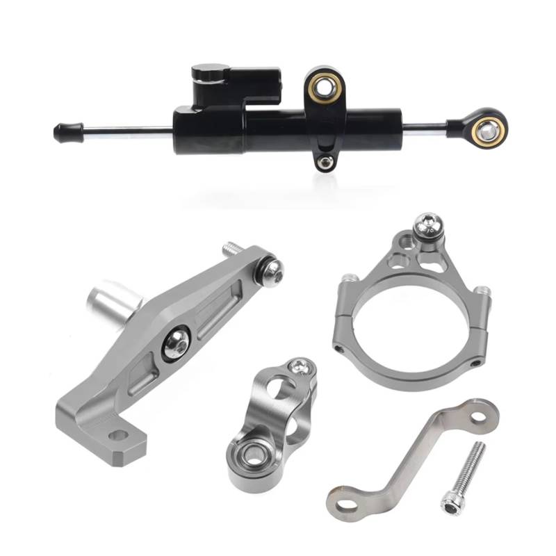 CFAYRLMS Lenkungsdämpfer Einstellbarer Kompatibel Mit Yamaha Für Mt09 Für Mt09 Sp 2021 2022 2023 2024 Motorrad Lenkungsdämpfer Halterung Stabilisator Montage Verstellbar(Black-Gray) von CFAYRLMS