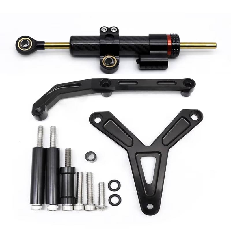 CFAYRLMS Lenkungsdämpfer Einstellbarer Kompatibel Mit Yamaha Für Tracer 9 900 Für MT-09 Für MT09 2021 2022 2023 Motorrad Stabilisator Lenkungsdämpfer Halterung Montagesatz Unterstützung(Black1) von CFAYRLMS