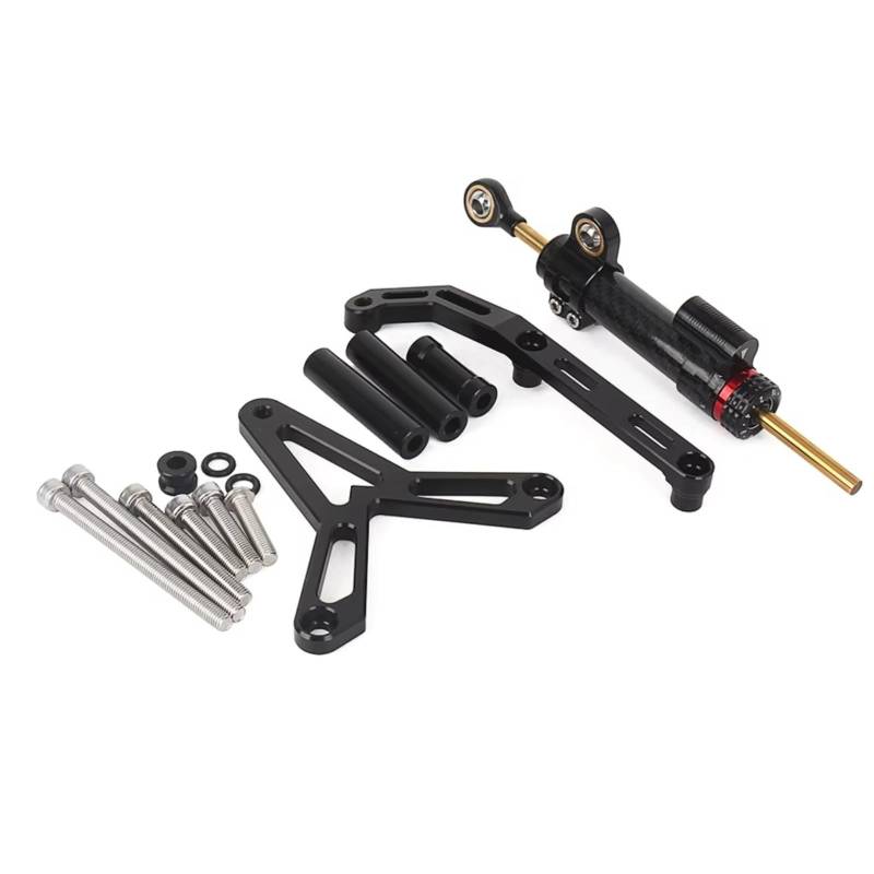 CFAYRLMS Lenkungsdämpfer Einstellbarer Kompatibel Mit Yamaha Für Tracer 9 Für TRACER9 Für Tracer 9 Für Tracer9 GT 2021 2022 2023 Motorrad Lenkungsdämpfer Halterungs Stabilisator Kit(Black) von CFAYRLMS