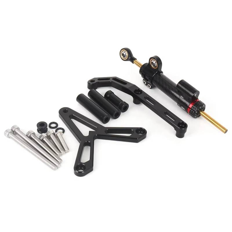 CFAYRLMS Lenkungsdämpfer Einstellbarer Kompatibel Mit Yamaha Für Tracer 9 Für Tracer9 GT 2021 2022 2023 Motorrad Verstellbarer Lenkungsdämpfer Stabilisator Lenkerhalterung(Black) von CFAYRLMS