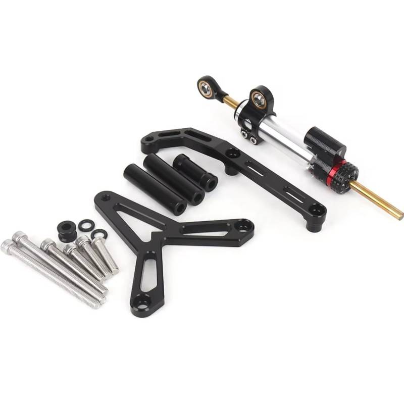 CFAYRLMS Lenkungsdämpfer Einstellbarer Kompatibel Mit Yamaha Für Tracer 9 Für Tracer9 GT 2021 2022 2023 Motorrad Verstellbarer Lenkungsdämpfer Stabilisator Lenkerhalterung(Silver) von CFAYRLMS