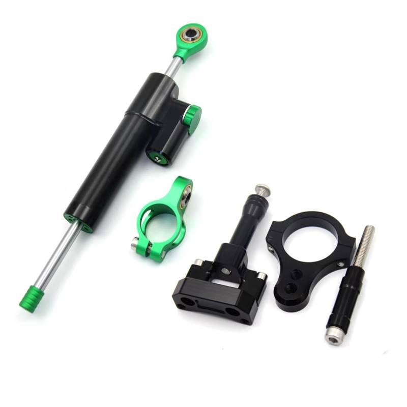 CFAYRLMS Lenkungsdämpfer Einstellbarer Kompatibel Mit Yamaha Für YZF Für R3 Für R25 Für MT03 Für MT25 2015 2016 2017 Motorrad Stabilisator Lenkung Montage Halterung Unterstützung Kit(Green) von CFAYRLMS