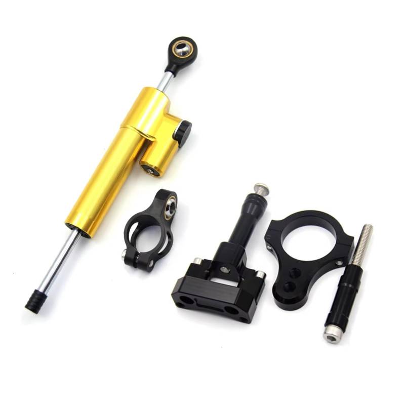 CFAYRLMS Lenkungsdämpfer Einstellbarer Kompatibel Mit Yamaha Für YZF Für R3 Für R25 Für MT03 Für MT25 2015 2016 2017 Motorrad Stabilisator Lenkung Montage Halterung Unterstützung Kit(Yellow2) von CFAYRLMS