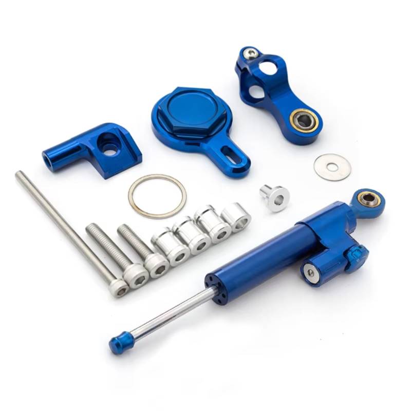 CFAYRLMS Lenkungsdämpfer Einstellbarer Kompatibel Mit Yamaha Für YZF-R1 Für YZF R1 1998 1999 2000 2001 Motorradstabilisator Lenkungsdämpferhalterung Unterstützung Montagesatz CNC(Blue) von CFAYRLMS