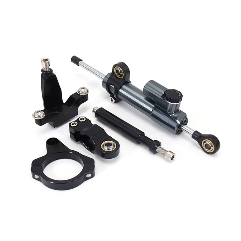 CFAYRLMS Lenkungsdämpfer Einstellbarer Kompatibel Mit Yamaha Für YZFR7 Für YZF R7 2021 2022 2023 Motorradzubehör Lenkungsdämpfer Stabilisator Halterung Montagesatz(Gray-Black) von CFAYRLMS