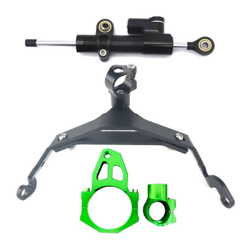 CFAYRLMS Lenkungsdämpfer Einstellbarer Kompatibel Mit Z900RS Für Z900rs 2018-2022 Motorrad Lenkung Stoßdämpfer Halterung Dämpfer Stabilisator Kit(Green) von CFAYRLMS
