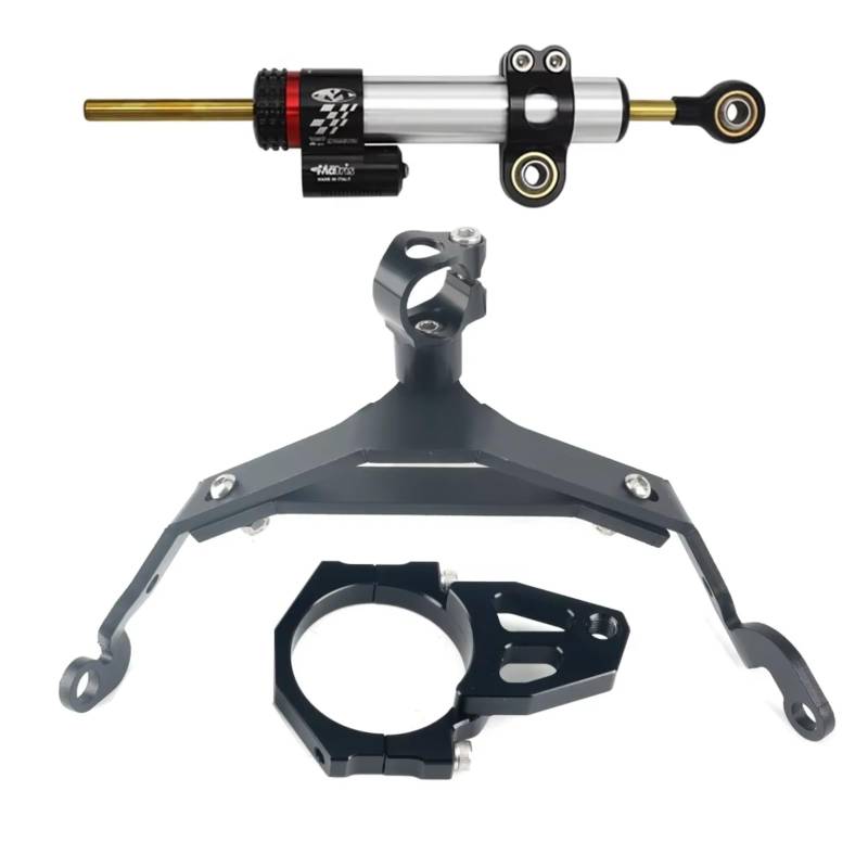 CFAYRLMS Lenkungsdämpfer Einstellbarer Kompatibel Mit Z900RS Für Z900rs 2018–2022 Universelles Motorrad Lenkstoßdämpfer Halterungsdämpfer Einstellbares Stabilisator Kit(Black2) von CFAYRLMS