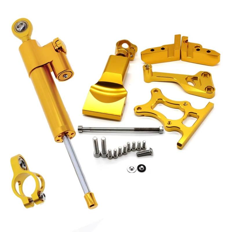 Lenkungsdämpfer Einstellbarer Kompatibel Mit Yamaha Für MT07 Für FZ07 2014-2017 15 16 Motorrad Stabilisator Dämpfer Lenkung Montage Halterung CNC(Yellow) von CFAYRLMS