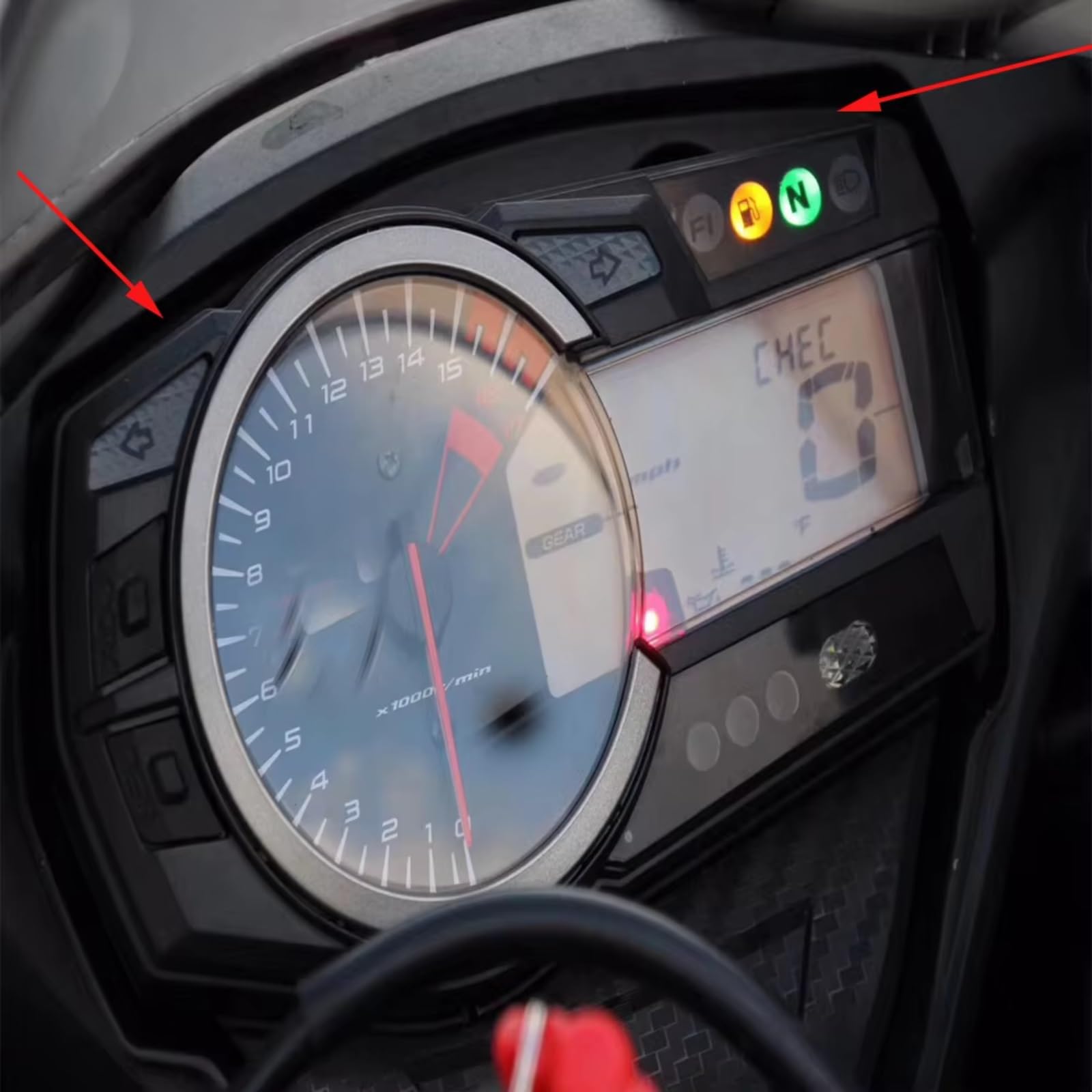 Motorrad Instrumentengehäuse Kompatibel Mit Suzuki Für GSXR600 Für GSXR750 2011 2012 2013 2014 K11 Tachometer Instrumentengehäuse Messgerät Kilometerzähler Drehzahlmesser Gehäusedeckel(1 Set) von CFAYRLMS