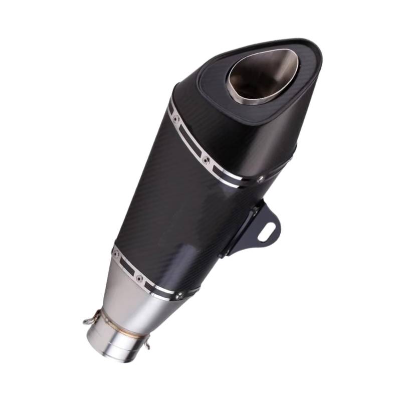 CFDEKOIB Motorrad Mittelrohr Kompatibel Mit Für ZX6R Motorradzubehör Motorradauspuff Carbonfaser-Schalldämpfer-Endrohr von CFDEKOIB
