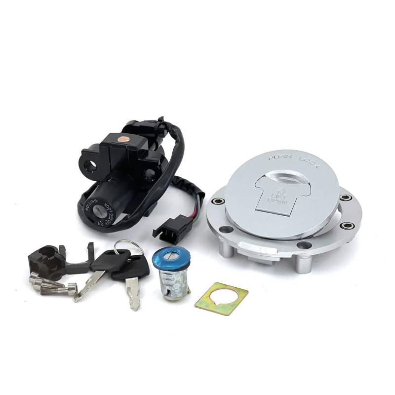 CFDEKOIB Motorrad Startschalter Kompatibel Mit CBR250 MC19 1988 1989 MC22 1990 1991 1992 1993 1994 1995 1996 1997 1998 Motorrad-Zündschlossschloss Tankdeckel Tankdeckelschlüssel von CFDEKOIB