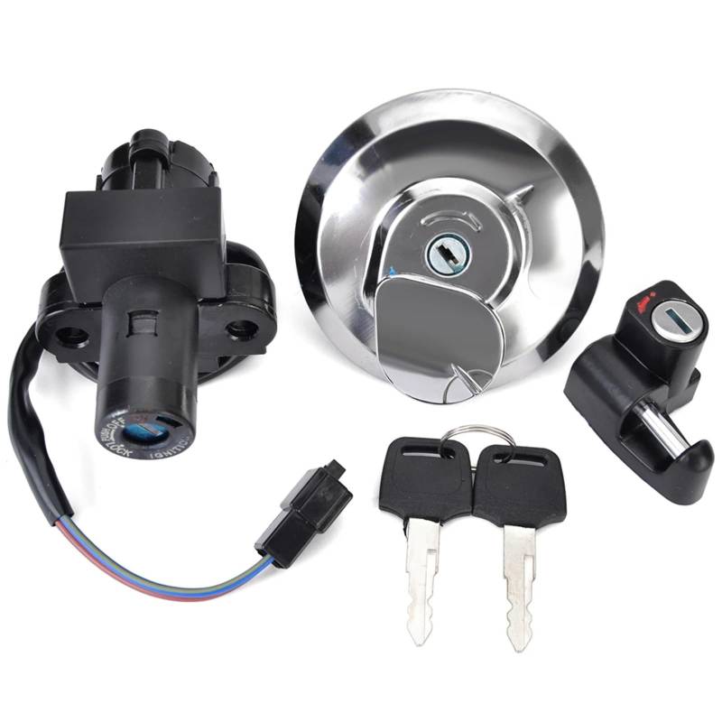 CFDEKOIB Motorrad Startschalter Kompatibel Mit CLR125 Für City Fly 1998 Für XR125L 2003 2004 2005 2006 2007 2008 Motorrad-Zündschalter-Tankdeckel-Schlüsselsatz 35010-KFT-620 von CFDEKOIB