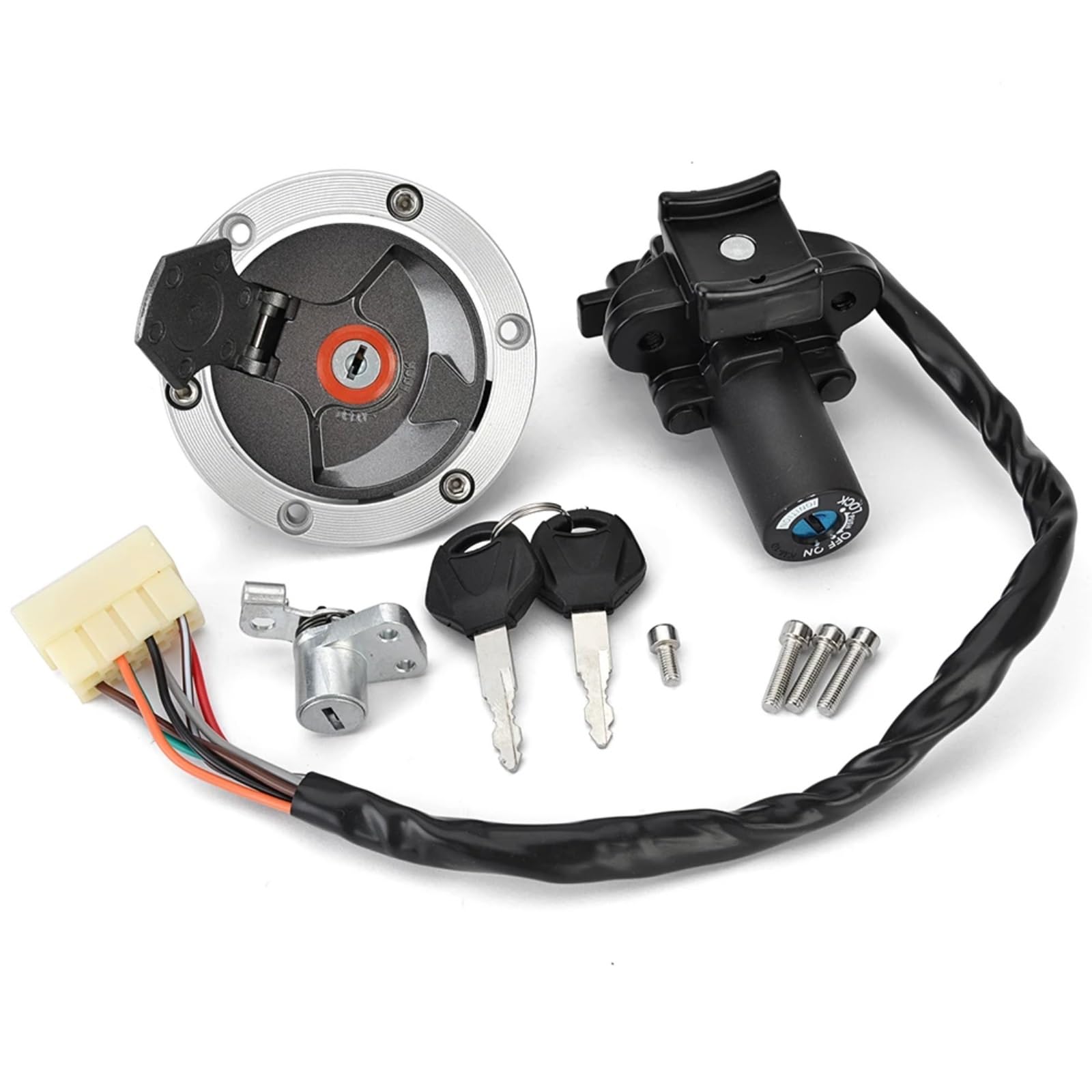 CFDEKOIB Motorrad Startschalter Kompatibel Mit EX250 Für Ninja 250 2008–2014, Für EX300 Für Ninja 300 2013–2017, Für BX250 Für Ninja Für 250SL 2015–2016, Tankdeckel-Zündschloss CFDEKOIB Motorrad Startschalter Kompatibel Mit EX250 Für Ninja 250 2008–2014, Für EX300 Für Ninja 300 2013–2017, Für BX250 Für Ninja Für 250SL 2015–2016, Tankdeckel-Zündschloss von CFDEKOIB