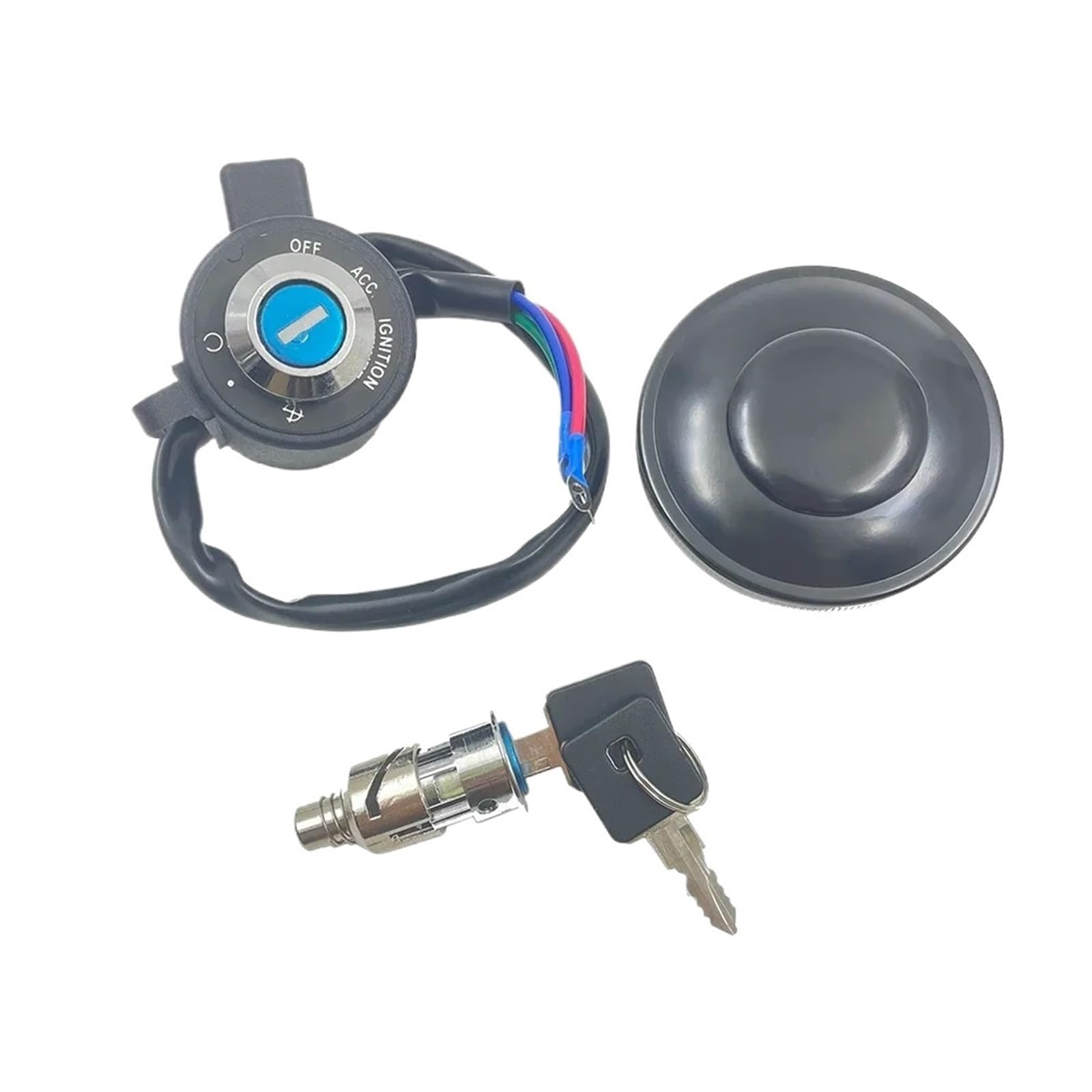 CFDEKOIB Motorrad Startschalter Kompatibel Mit Sportster Für XL883 Für XL1200 2014 2015 2016 2017 2018 2019 2020 Motorrad-Zündschalter, Tankdeckel, Heckkastenschloss, Schlüssel(Black) von CFDEKOIB