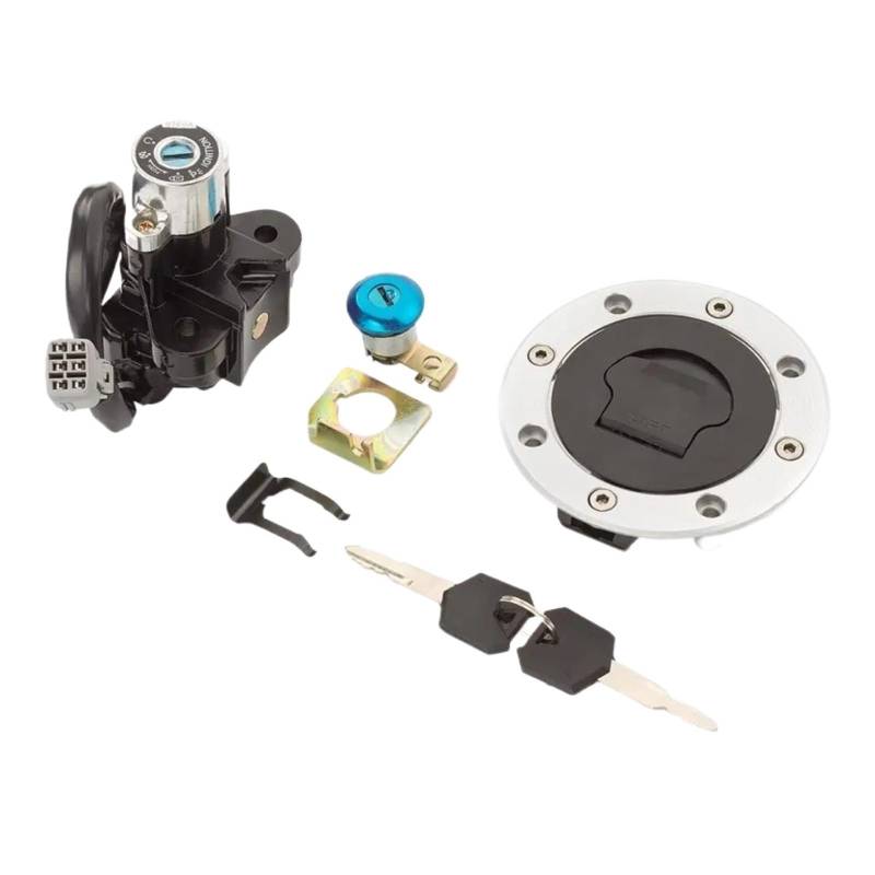CFDEKOIB Motorrad Startschalter Kompatibel Mit Suzuki Für GSF400 Für Bandit 1991–1995 Für GSF1200 Für Bandit 1996–2005 Für DL1000 Für V-Storm 2002–2012 Tankdeckel-Zündschalter-Sperrschlüssel von CFDEKOIB