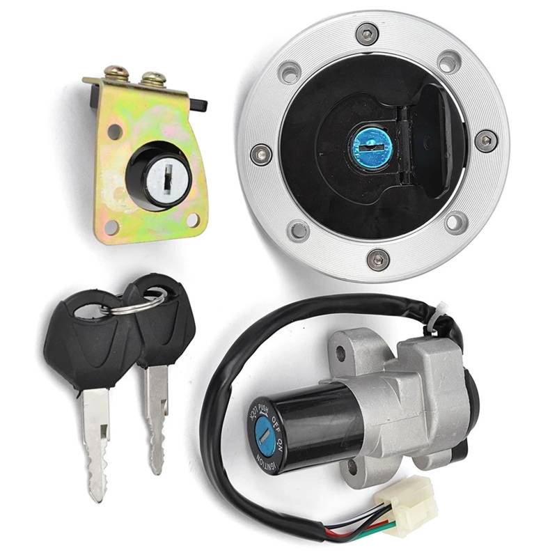 CFDEKOIB Motorrad Startschalter Kompatibel Mit Suzuki Für GSF400 Für Bandit GK7AA 1995–2000 Für GSF250 Für Bandit 250 77A Für VS/S 1997–2000 Motorrad-Zündschalterschloss Tankdeckel von CFDEKOIB