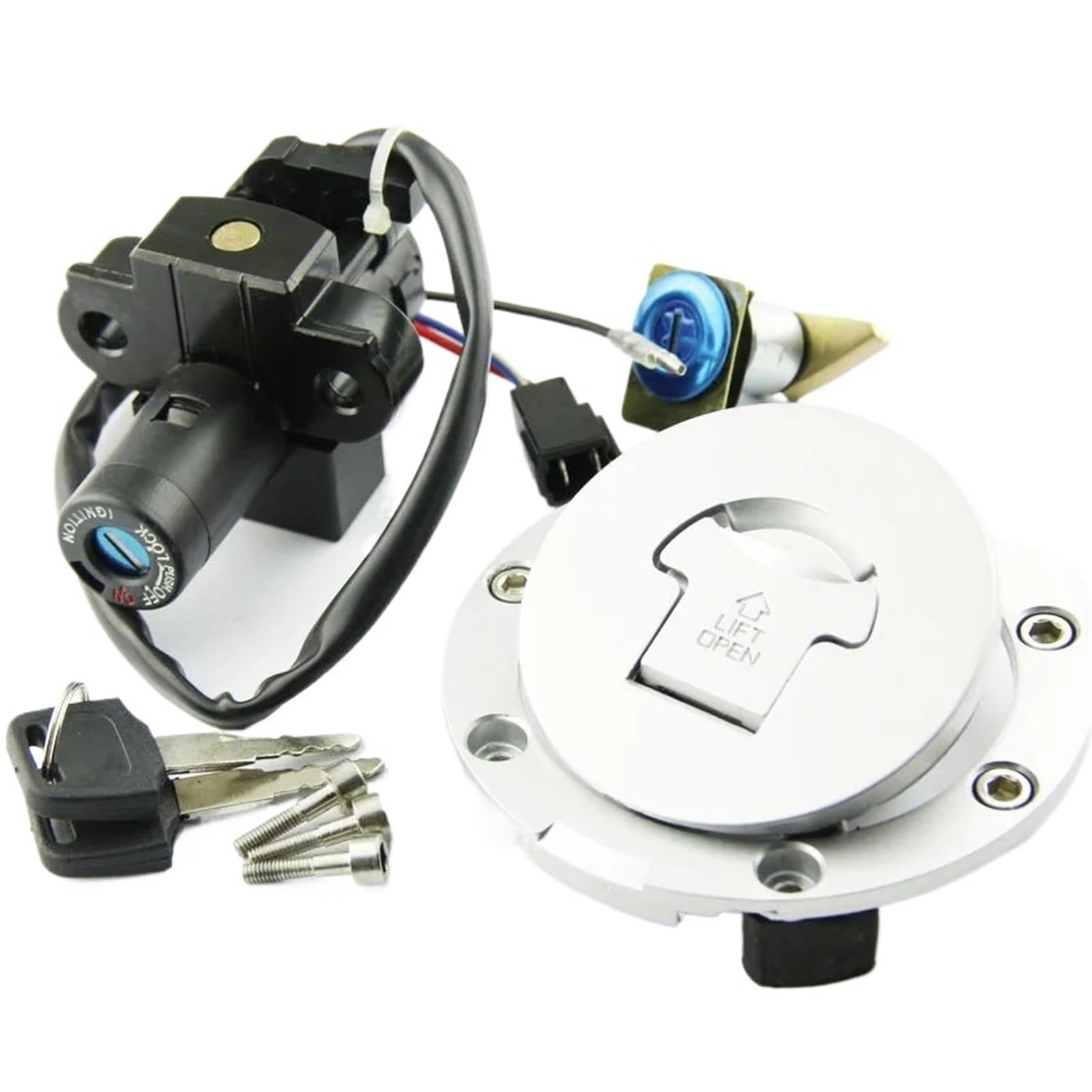 CFDEKOIB Motorrad Startschalter Kompatibel Mit VFR400 Für NC30 1989 1990 1991 1992 Für RVF400 Für NC35 1994 1995 1996 Für NSR250 MC18 MC21 Motorrad-Zündschalter-Tankdeckel-Schloss-Schlüsselsatz CFDEKOIB Motorrad Startschalter Kompatibel Mit VFR400 Für NC30 1989 1990 1991 1992 Für RVF400 Für NC35 1994 1995 1996 Für NSR250 MC18 MC21 Motorrad-Zündschalter-Tankdeckel-Schloss-Schlüsselsatz von CFDEKOIB