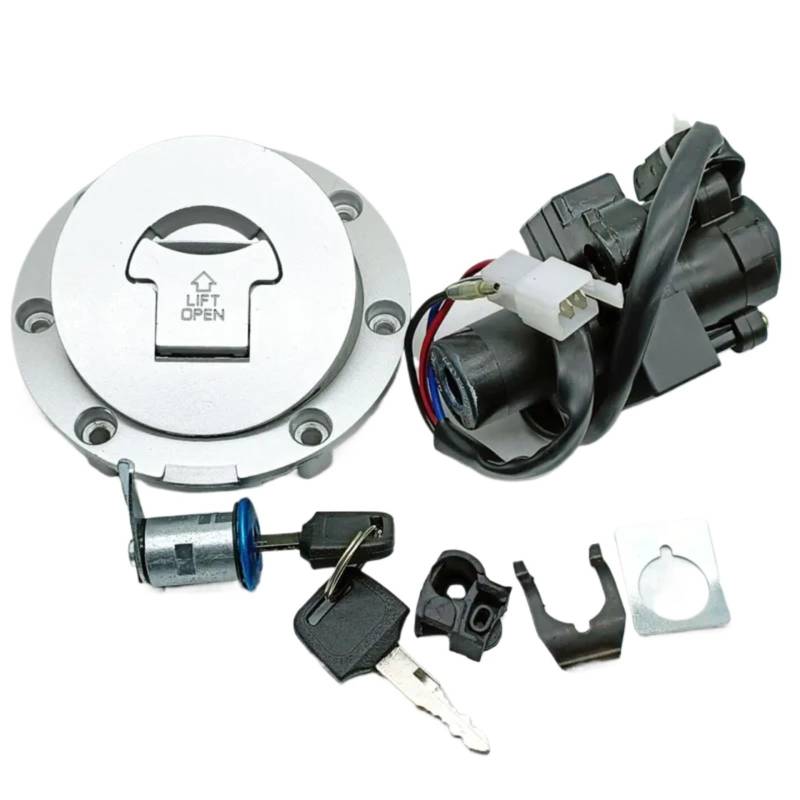 CFDEKOIB Motorrad Startschalter Kompatibel Mit VFR400 Für NC30 1989 1990 1991 1992 Für RVF400 Für NC35 1994 1995 1996 Für NSR250 MC18 MC21 Zündschlossschloss Tankdeckel 35100-MR8-027 von CFDEKOIB