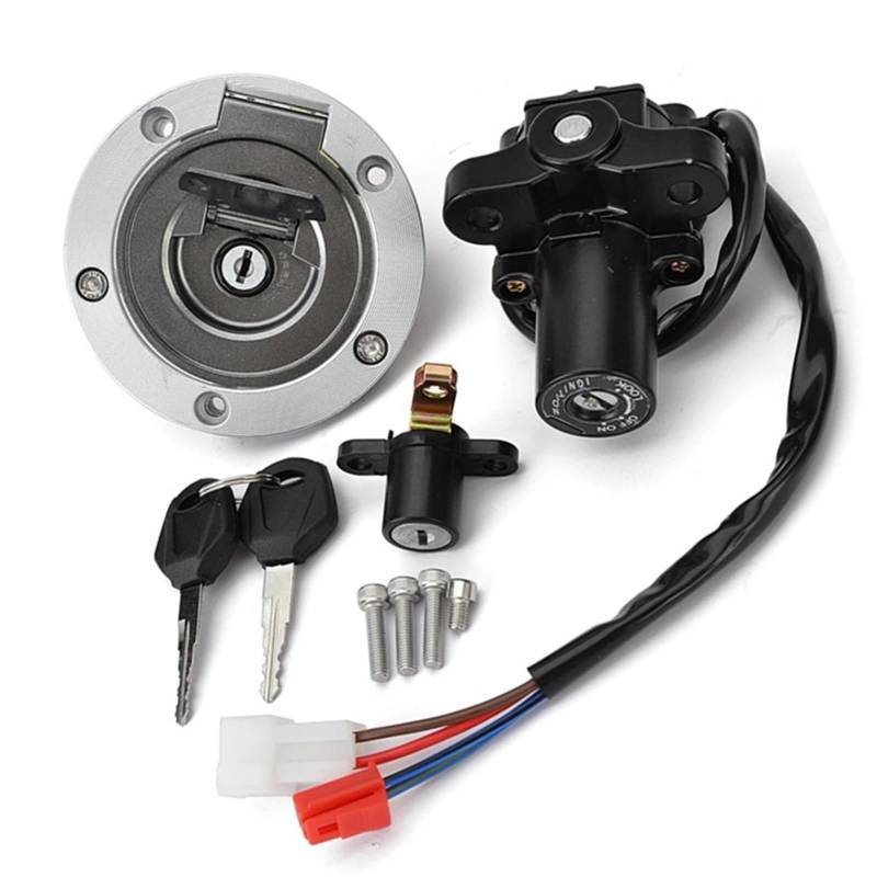 CFDEKOIB Motorrad Startschalter Kompatibel Mit Yamaha Für XT660 Für XT660Z Für Tenere 2008–2013 Für XJ6 Für XJ6F Für XJ6N 2009–2013 Motorrad-Zündschalter-Tankdeckel Mit 2 Schlüsseln von CFDEKOIB