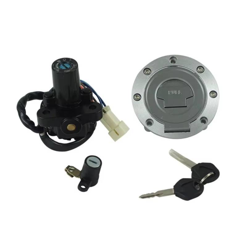 CFDEKOIB Motorrad Zündschloss Für YZF-R6 1999-2005 Für YZF-R1 1998-2003 Motorrad Zündschloss Kit Montage Tankdeckel Tankdeckel Sitzschloss Mit 2 Schlüsseln von CFDEKOIB