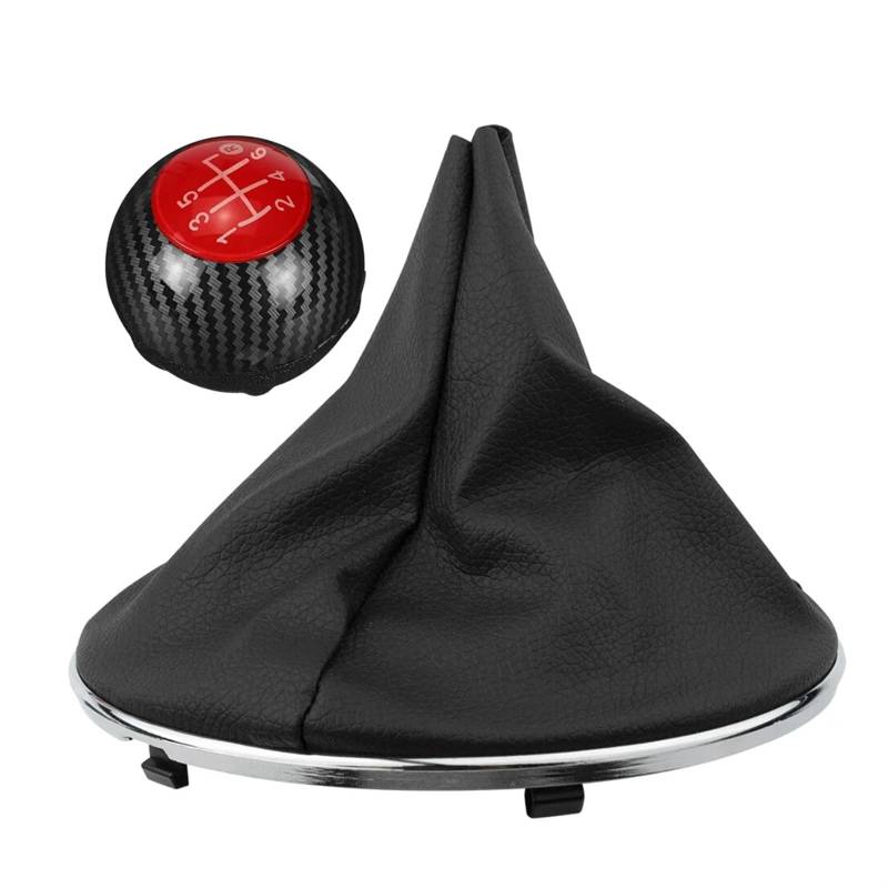 CFDEKOIB Schalthebelkopf Kompatibel Mit FIAT Für 500 2012 2013 2014 2015 2016 2017 2018 6-Gang-Schalthebelknauf Kugelkopf Schalthebelabdeckung Manschette 55344048 55344016 50295325 50295075 von CFDEKOIB