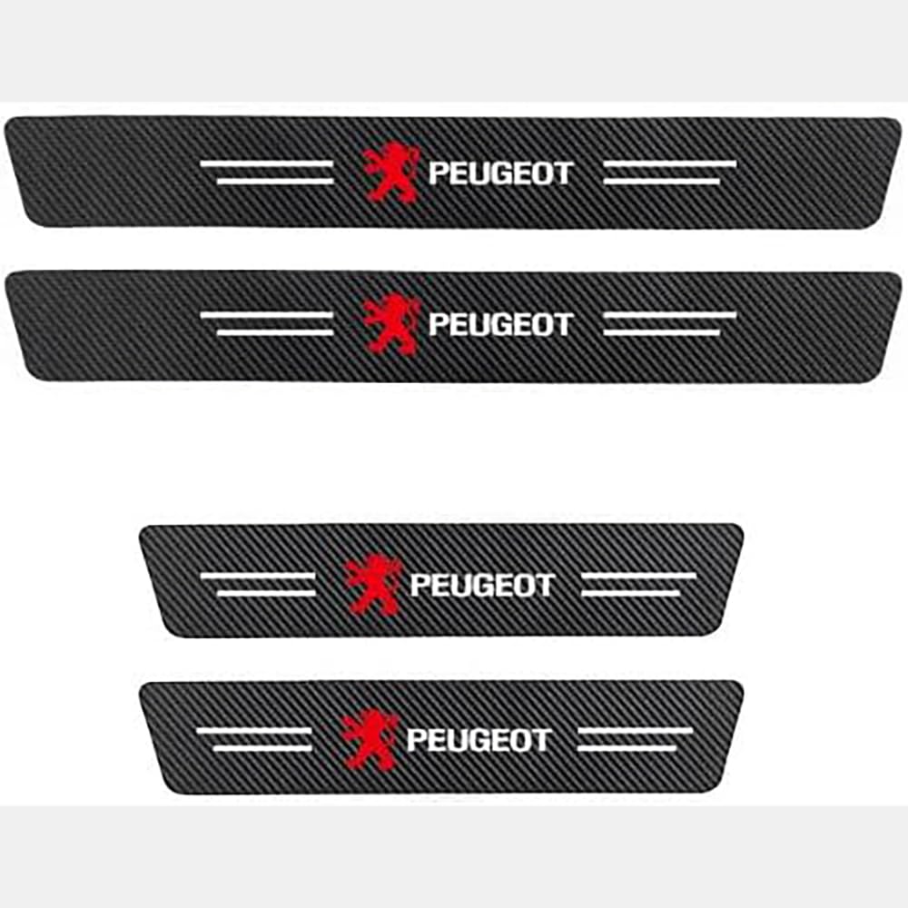 4 Stück Autoschwellenschutz-Streifen, für Peugeot 2008 Türschutz, Kohlefaser-Wickelfolie, Anti-Kratzschutz, Stoßstangen-Aufkleber von CFIZZ