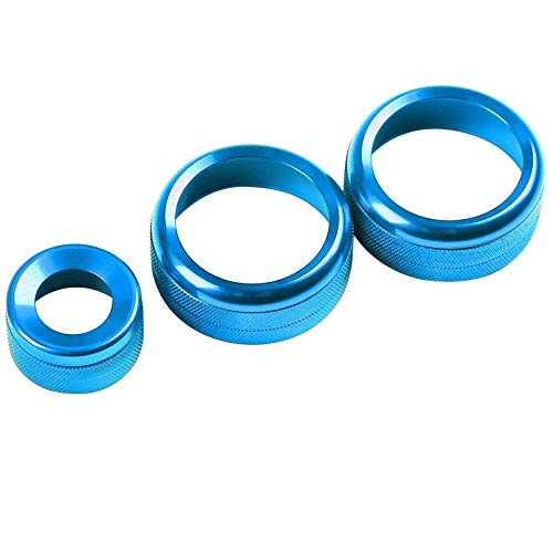 Aluminiumlegierung Lautstärkeregler & Auto Air Condition Knob Circle Cover Trim Dekoration für BMW 1 2 3 3GT 4 Serie X1 F20 F22 F30 F31 F32 F33 F80 F82 F87 (Blue) von CFS