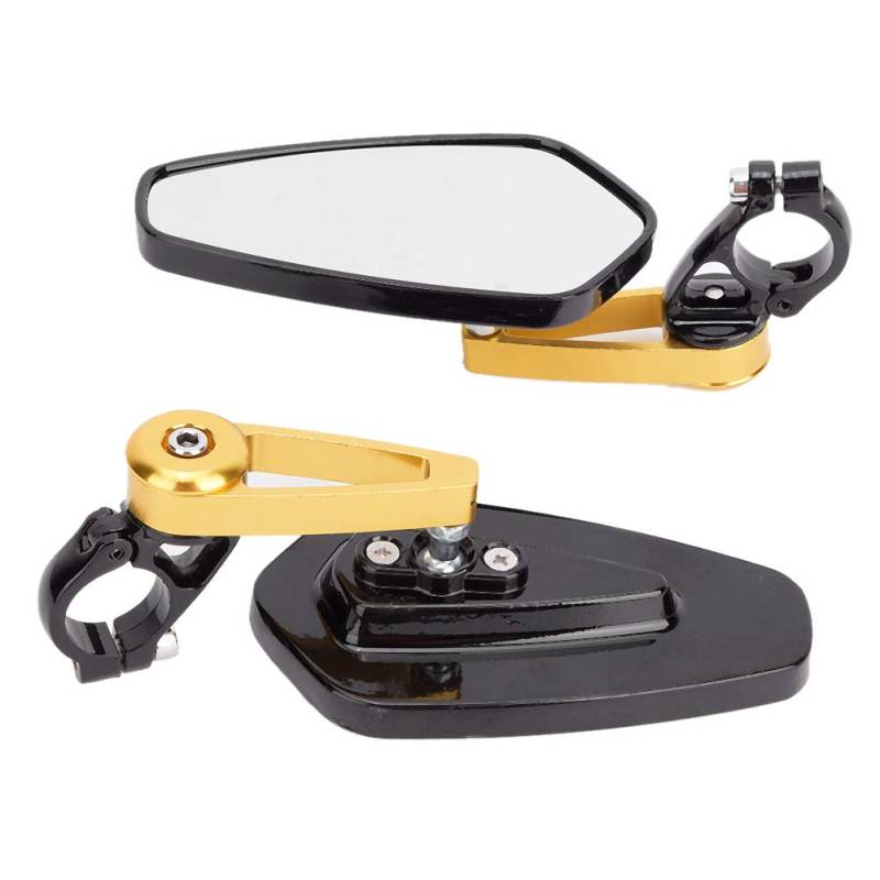 22 Mm Lenker Rückfahrspiegel für Straßenrennmotorräder Roller SideGold Ausgezeichnete Dose für Ti Ausgezeichnet (GOLD) von CFTGIW