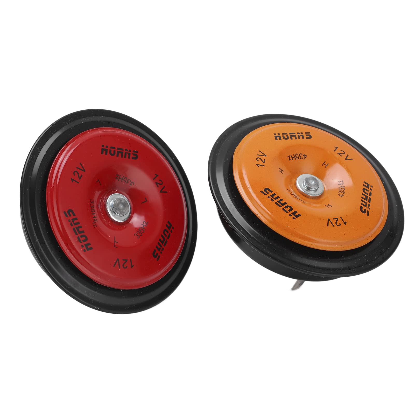 2pcs 110 DB Car Electric Horn Lautsprecher für SH -LKWs Motorräder DC 12 VBlack Hornelektrik (Orange + rot) von CFTGIW