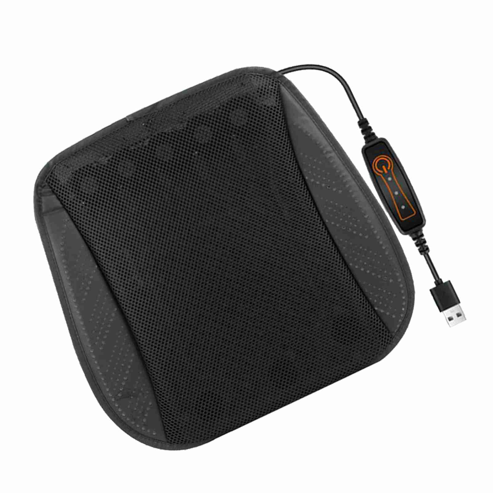 CFTGIW Autositzkissen Zum Fahren des Belüfteten Kühlkissens mit 5 Hochgeschwindigkeitslüfter 3 Windgeschwindigkeiten USB-Antrieb für Heimbüro und Fahrzeuge (Black) von CFTGIW