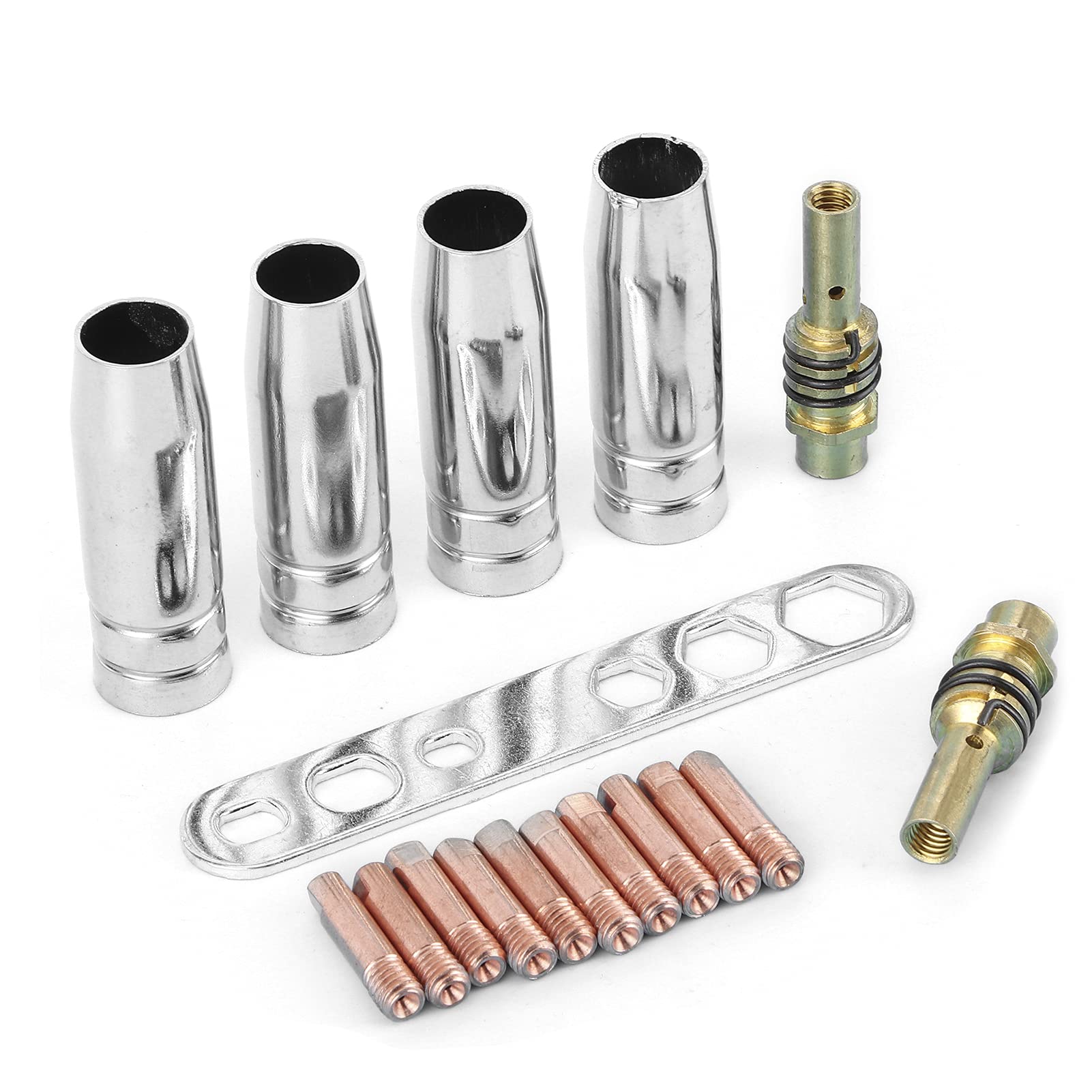 CFTGIW Kupfer, Schweißbrennerdüsenkit, 0,8 Mm Kontaktspitzen, Mag Brenner MB 14/15, Einfache Installation, 10pcs/Set, Schweißzubehör, Messing, für TBI 150, für Binzel 15ak CFTGIW Kupfer, Schweißbrennerdüsenkit, 0,8 Mm Kontaktspitzen, Mag Brenner MB 14/15, Einfache Installation, 10pcs/Set, Schweißzubehör, Messing, für TBI 150, für Binzel 15ak von CFTGIW
