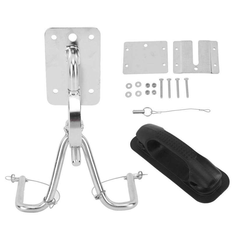 CFTGIW Schnellwechsel-Snap Davits Set 304 Edelstahl Instant Lock Davits System Marine Hardware für Yachten Boote (Mit schwarzen Armlehnen) von CFTGIW