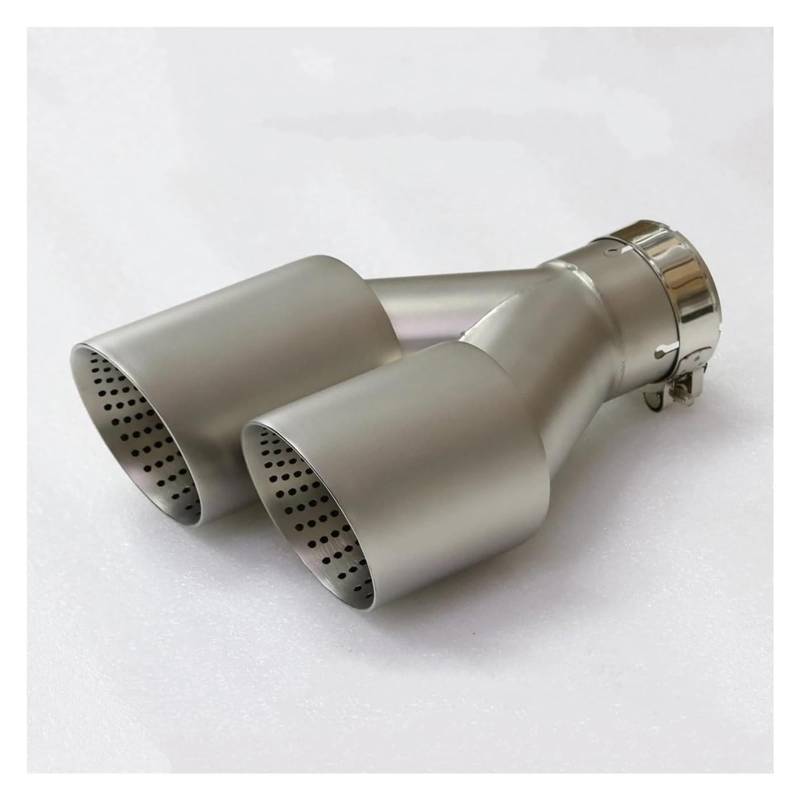 Auto Endrohrblenden Auspuff Dual Auspuff Tipps Auto Universal Matte Edelstahl Doppel Auspuffrohre Endrohr Dekoration Rahmen Abdeckung Zierleisten(Right63-101mm) von CFUNMNVBVZ