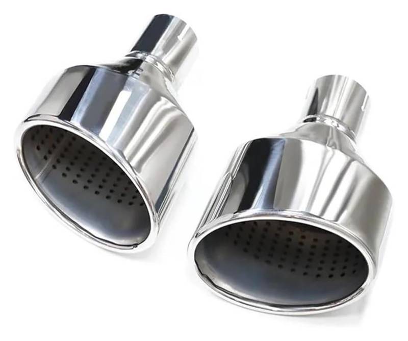 Auto Endrohrblenden Für SQ5 Edelstahl Auto Gerollter Ovaler Auslass Schrägschnitt Endrohr Schalldämpferspitze Universal Auto Auspuffblende 2St(Silver L R) von CFUNMNVBVZ