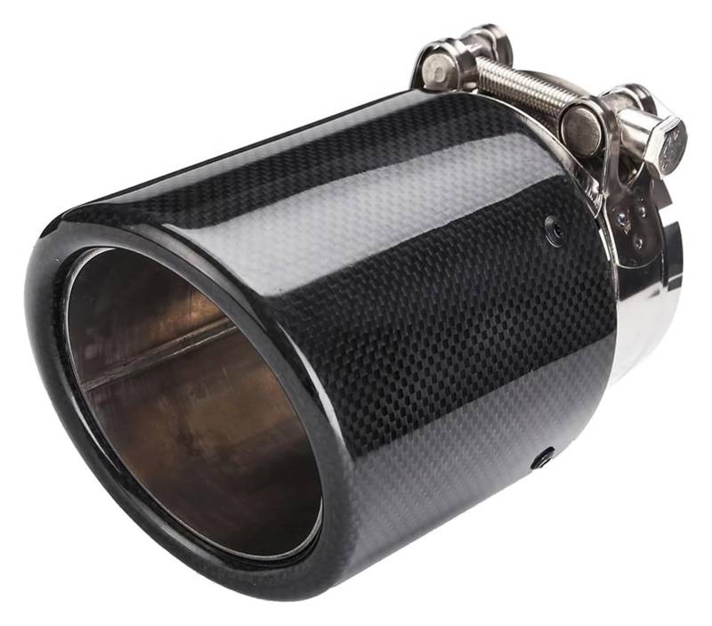 Auto Endrohrblenden Universal 80mm-In 101mm-Out Endschalldämpfer Spitze Schwanz Kehle Schwarz Carbon Faser Auto Auspuff Endrohr Endrohr Schalldämpfer von CFUNMNVBVZ