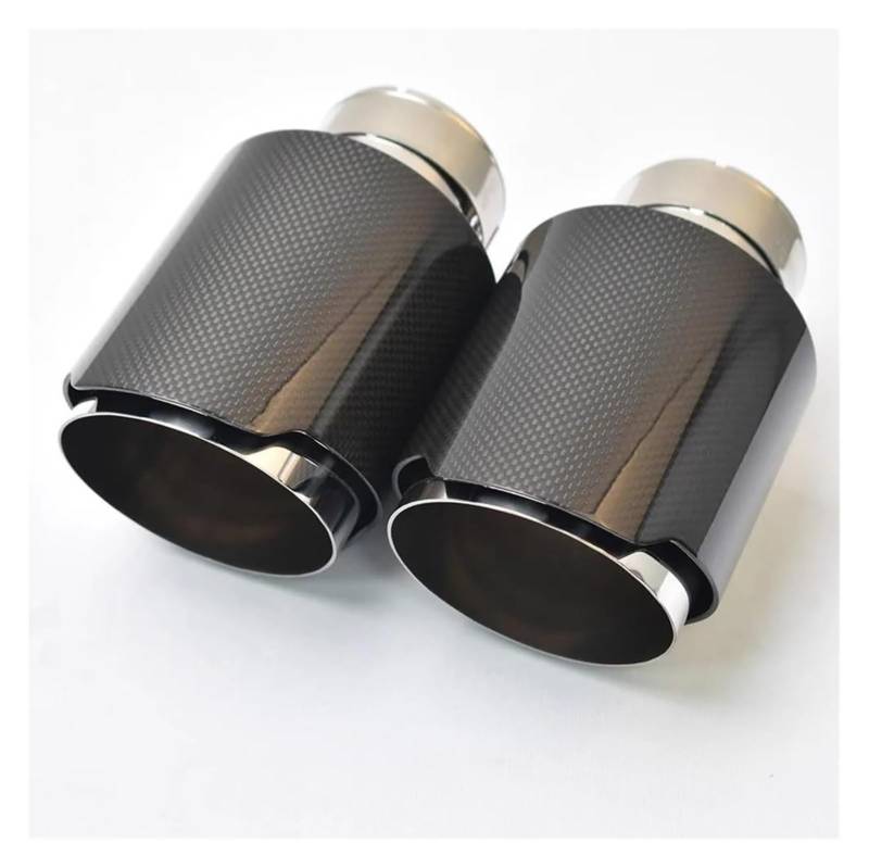 Auto Endrohrblenden Universal Auto Glänzend Carbon Fiber Gerade Auspuff Endrohr Gerade Schalldämpfer Spitze 1 Stück Hinteren Schalldämpfer Endblende(70-101mm) von CFUNMNVBVZ