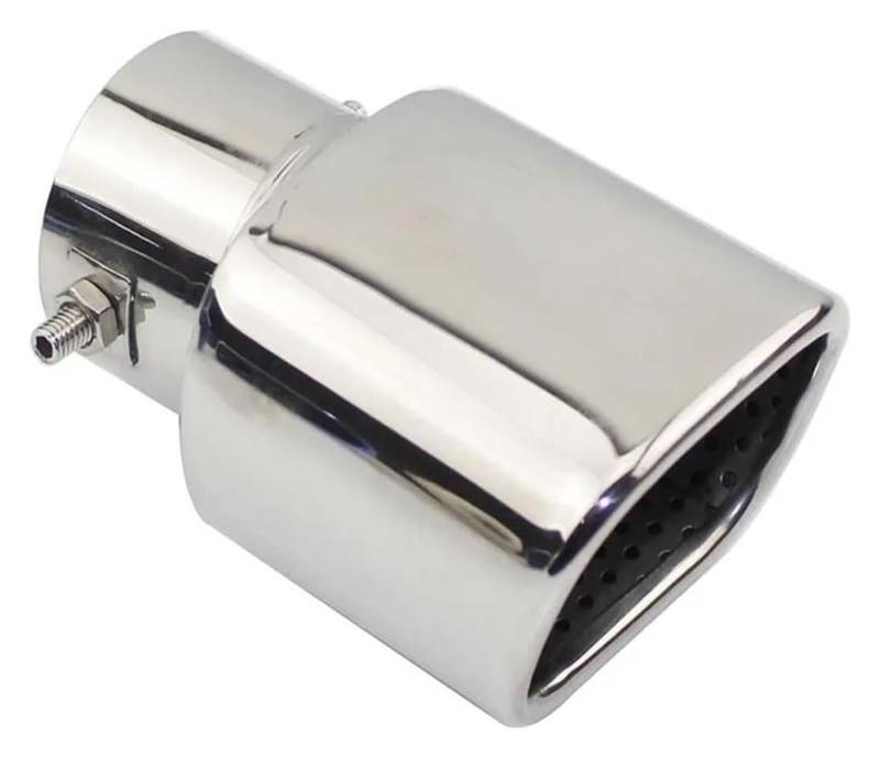 Auto Endrohrblenden Universal Outlet Düse End Gürtel Net Auspuff System ID 60MM Quadrat Auto Edelstahl Auspuffrohr Schalldämpfer Endrohr(Straight silver) von CFUNMNVBVZ