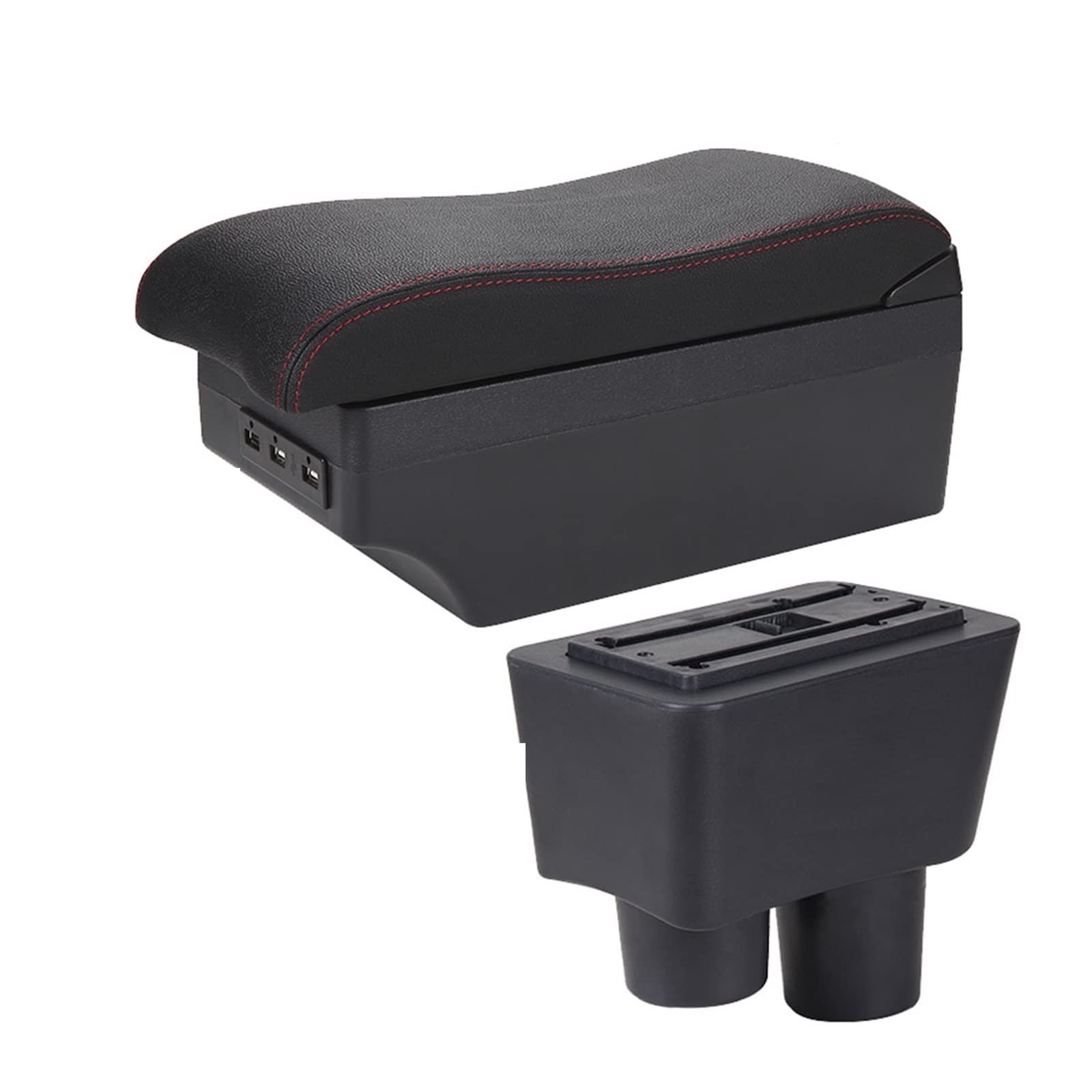 Mittelkonsole Auto-Aufbewahrungsbox Innendetail Autozubehör Für Almera Für Versa(A1 Black red 7USB) von CFUNMNVBVZ