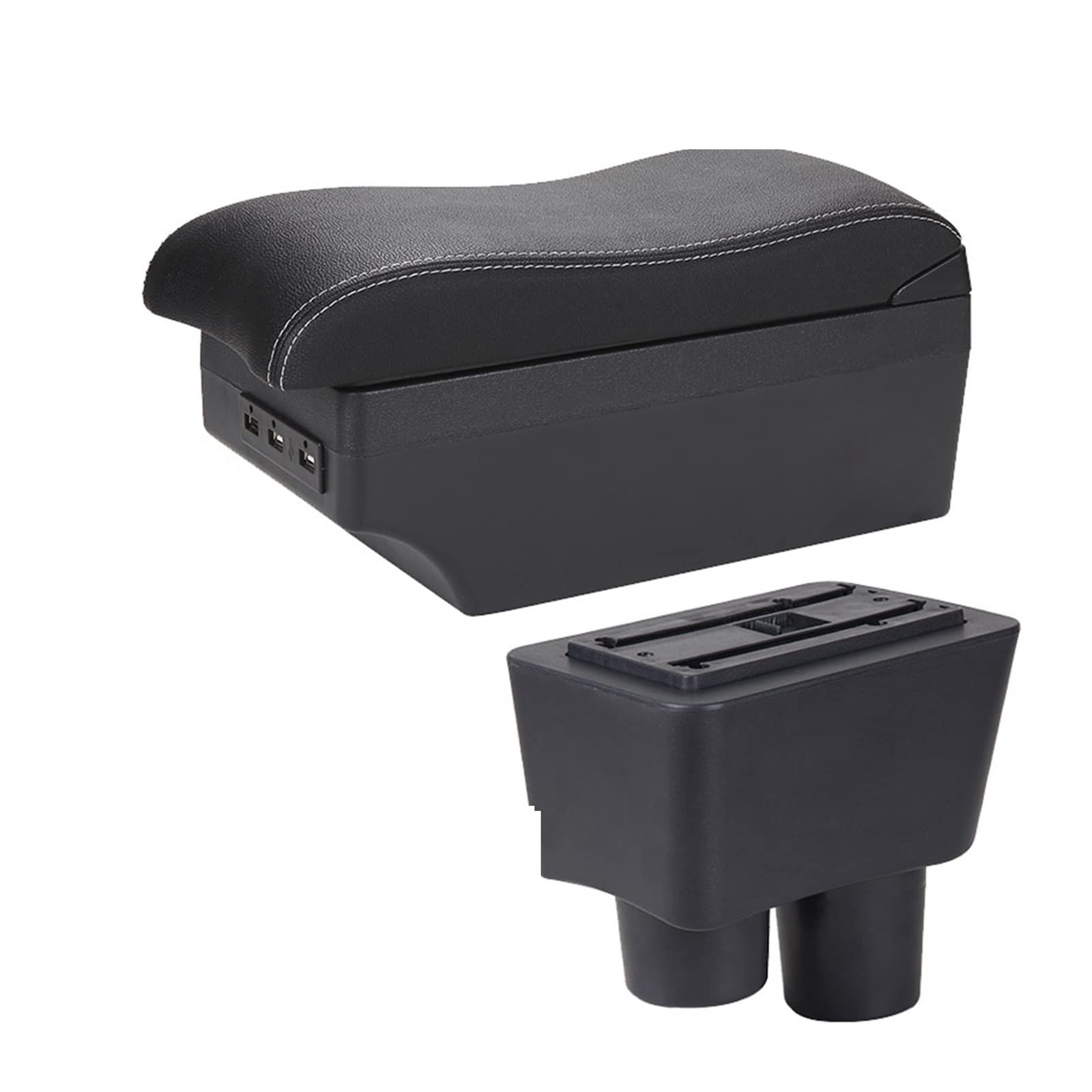 Mittelkonsole Auto-Aufbewahrungsbox Innendetail Autozubehör Für Almera Für Versa(A3 Black white 7USB) von CFUNMNVBVZ