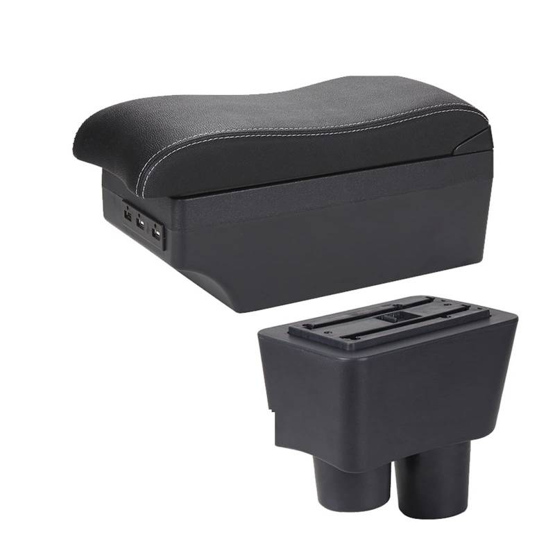 Mittelkonsole Auto-Aufbewahrungsbox Innendetail Autozubehör Für Almera Für Versa(A3 Black white 7USB) von CFUNMNVBVZ
