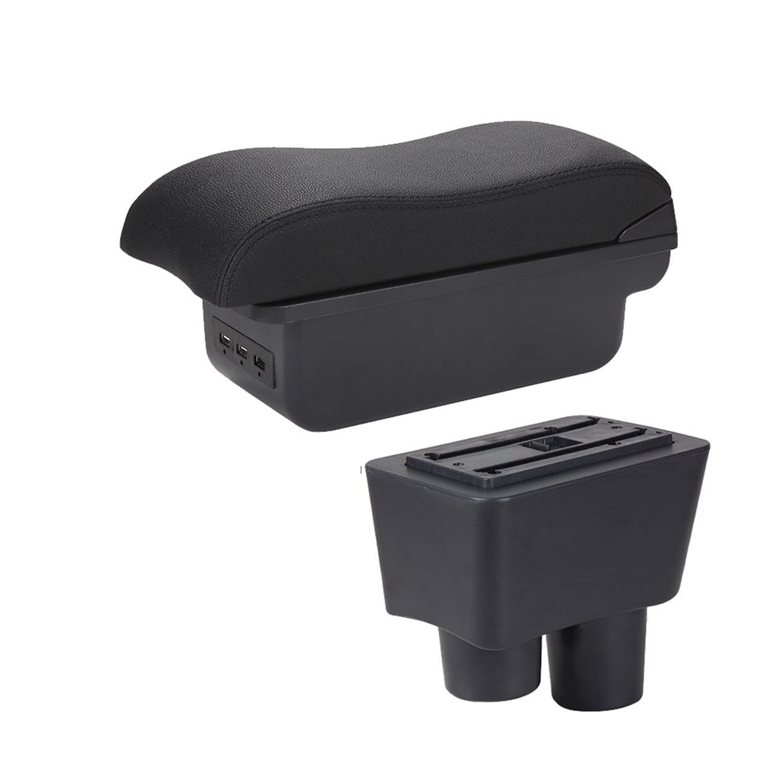 Mittelkonsole Auto Aufbewahrungsbox Innenraumdetail Autozubehör Für Almera Für Versa(B2 Black line 3USB) von CFUNMNVBVZ