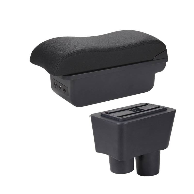 Mittelkonsole Auto Aufbewahrungsbox Innenraumdetail Autozubehör Für Almera Für Versa(B2 Black line 3USB) von CFUNMNVBVZ