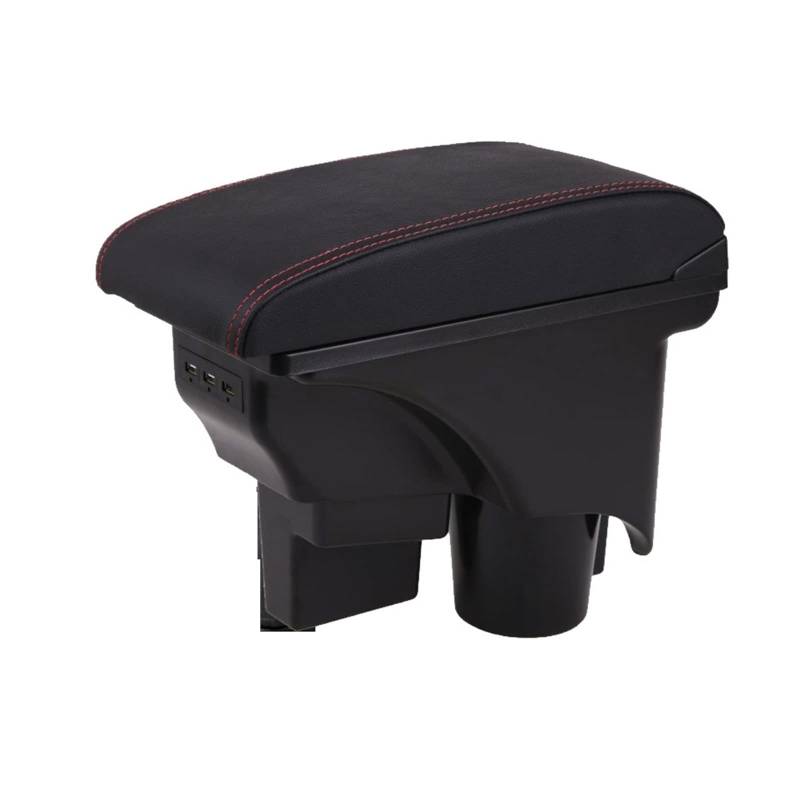 Mittelkonsole Autozubehör Aufbewahrungsbox Armlehnenbox Für G&olf 6 Für G&olf 5 Für MK6 Für MK5 J(A1 Black red leather) von CFUNMNVBVZ