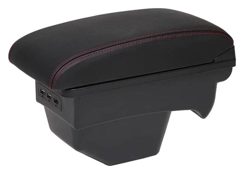 Mittelkonsole Für C4 2011 Armlehnenbox Nachrüstteile Auto Center Storage Box Zubehör Center Armlehne Konsole(A Red line 3 USB) von CFUNMNVBVZ