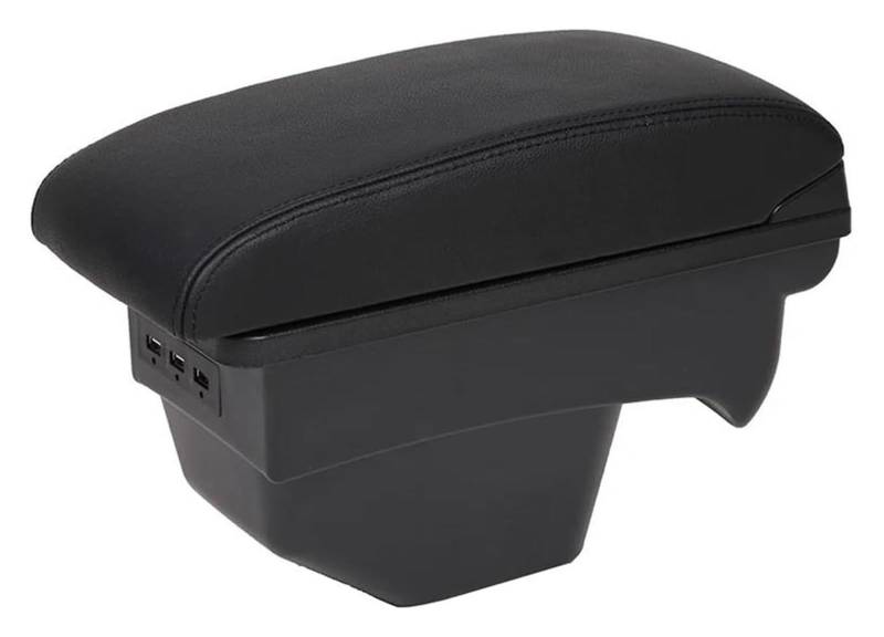 Mittelkonsole Für C4 2011 Armlehnenbox Nachrüstteile Auto Center Storage Box Zubehör Center Armlehne Konsole(A black lin 3 USB) von CFUNMNVBVZ