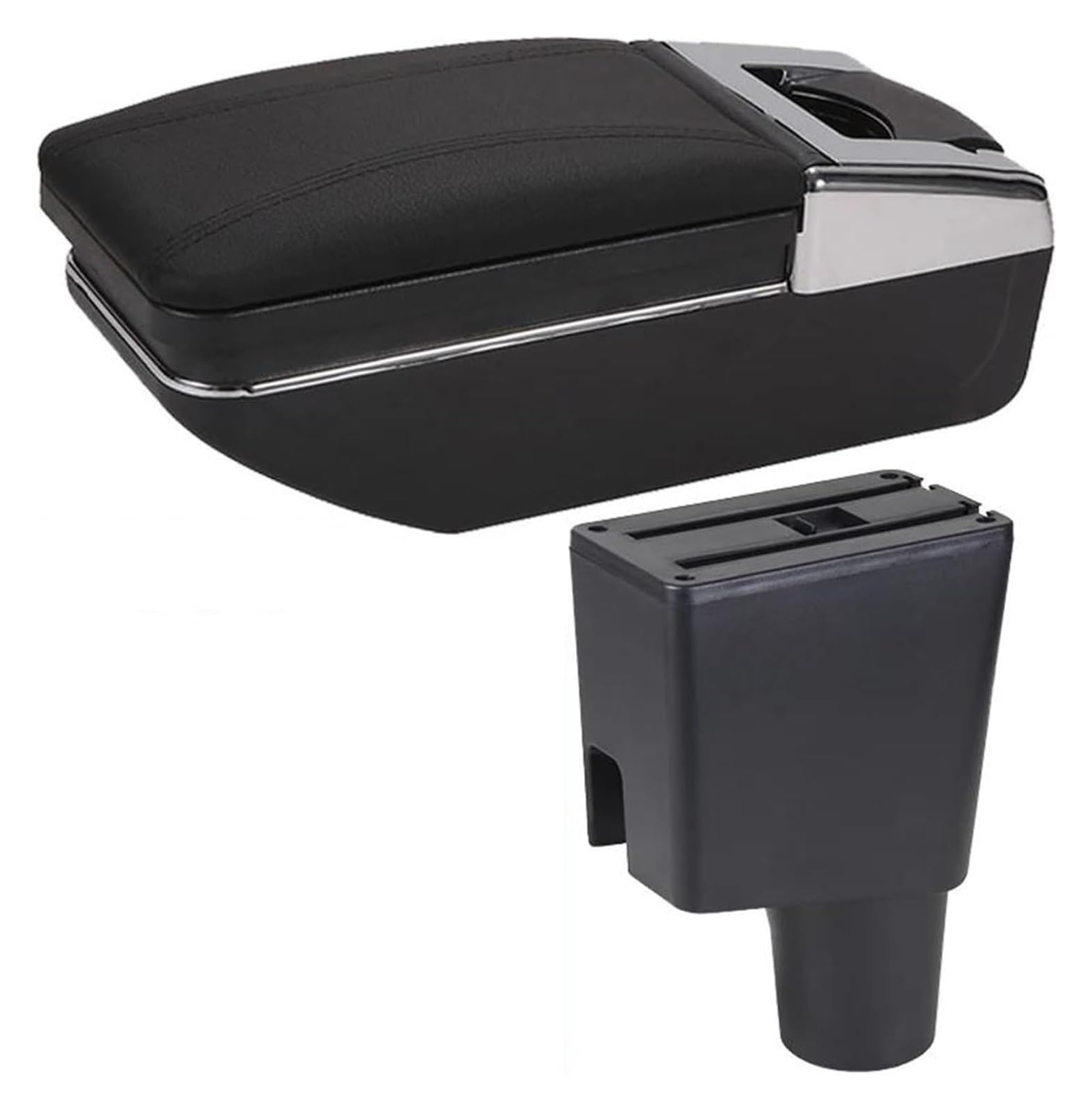 Mittelkonsole Für Corsa 2020 Armlehne Box Erhöhen Doppel Schicht Zentrale Shop Inhalt Aschenbecher Zubehör Center Arm Rest Konsole(A Black Line No Usb) von CFUNMNVBVZ