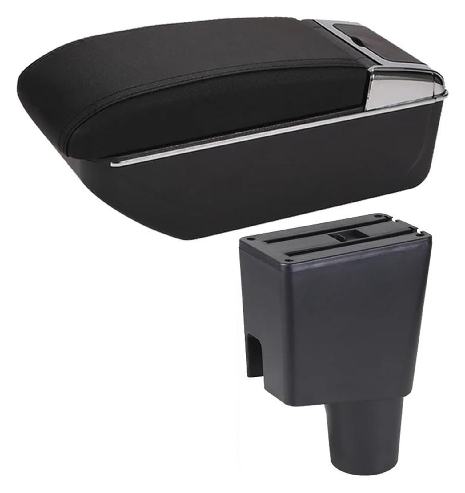 Mittelkonsole Für Corsa 2020 Armlehne Box Erhöhen Doppel Schicht Zentrale Shop Inhalt Aschenbecher Zubehör Center Arm Rest Konsole(B Black Line No Usb) von CFUNMNVBVZ