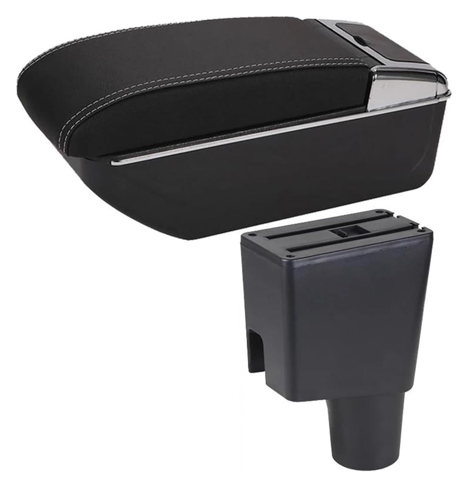 Mittelkonsole Für Corsa 2020 Armlehne Box Erhöhen Doppel Schicht Zentrale Shop Inhalt Aschenbecher Zubehör Center Arm Rest Konsole(B White Line No Usb) von CFUNMNVBVZ