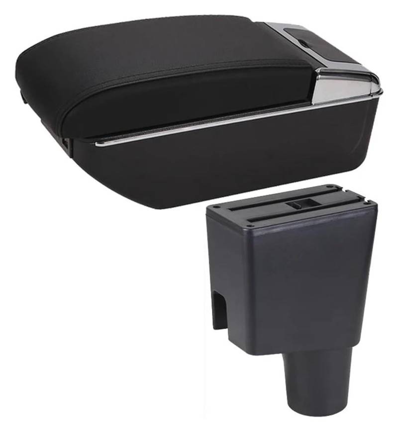Mittelkonsole Für Corsa 2020 Armlehne Box Erhöhen Doppel Schicht Zentrale Shop Inhalt Aschenbecher Zubehör Center Arm Rest Konsole(D Black Line 7usb) von CFUNMNVBVZ