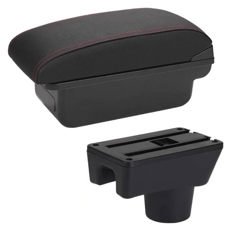 Mittelkonsole Für M&ITSUBISHI Für Attrage Für Mirage Armlehne Auto Armlehnenbox Nachrüstteile Aufbewahrungsbox Mittelarmlehne Konsole(A Red line No USB) von CFUNMNVBVZ